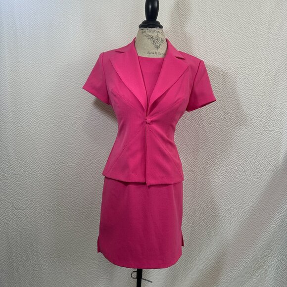 Dawn Joy Dresses & Skirts - Vintage Dawn Joy 2 pc business casual Sheath Dress & Jacket Bubble Gum Pink